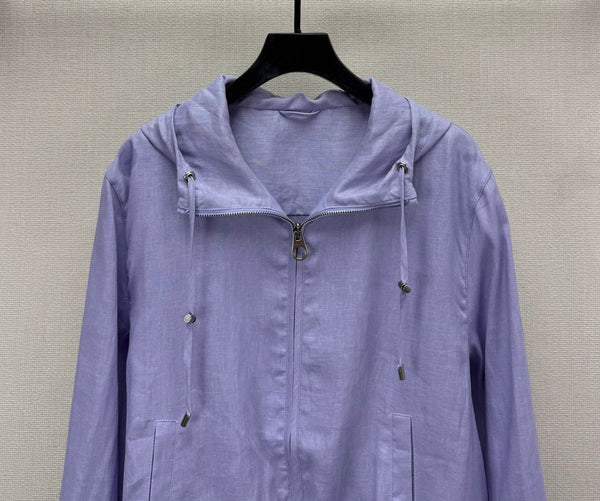 LP 25 Linen Hooded Purple Jacket 297177