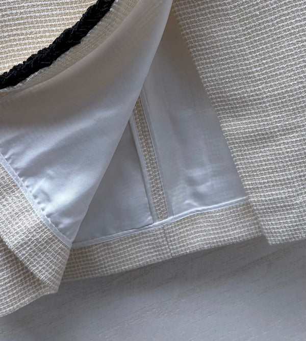CC Skirt White & Black Tweed 398065