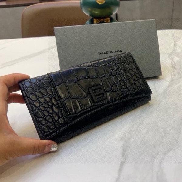 WALLET 15 IN BLACK CROCODILE EMBOSSED CALFSKIN