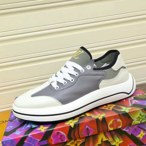 LV SNEAKER WHITE IVORY MIX GREY CALFSKIN