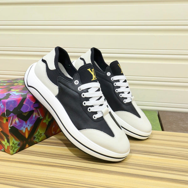 LV SNEAKER BLACK MIX WHITE IVORY CALFSKIN