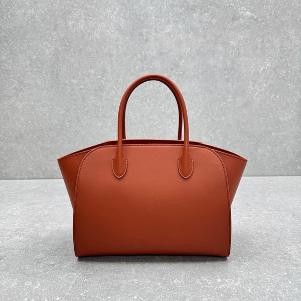 The Row 2025 Marlo 12 Bag 30cm Reddish Brown Leather