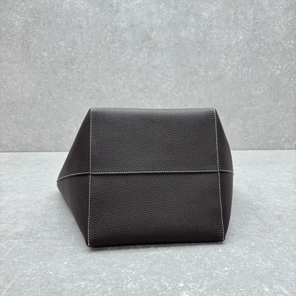 The Row 2025 Park Tote Stitch Bag Dark Brown 30cm Leather