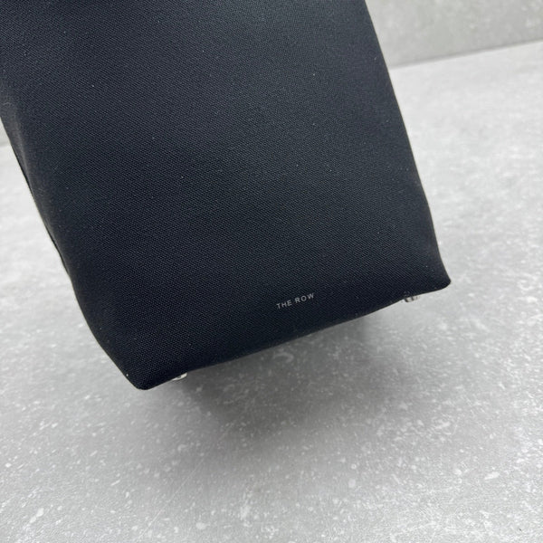 The Row 2025 N/S Park Tote Bag 30cm Black Leather Canvas