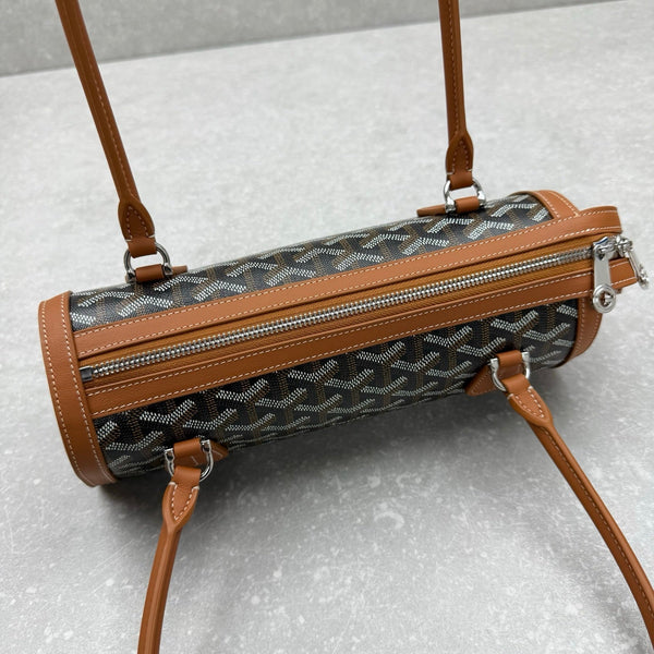 Goyard Bonbonnière Bag Black Brown Canvas Calfskin