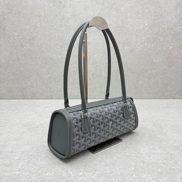 Goyard Bonbonnière Bag Grey Canvas Calfskin