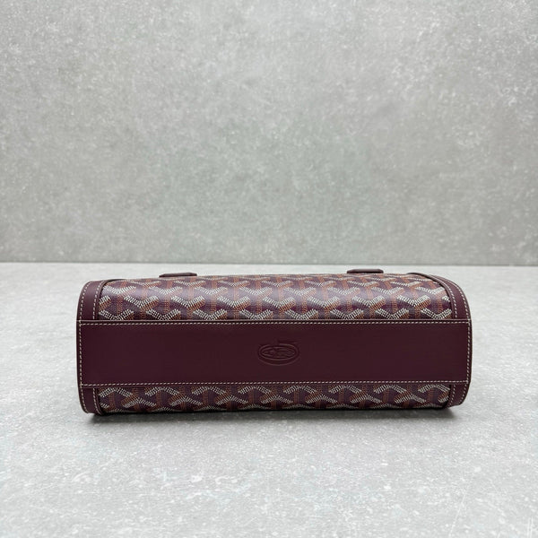 Goyard Bonbonnière Bag Burgundy Canvas Calfskin