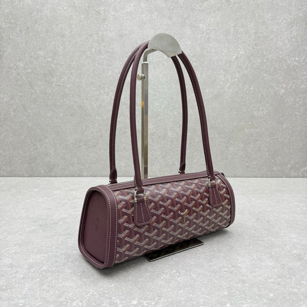 Goyard Bonbonnière Bag Burgundy Canvas Calfskin
