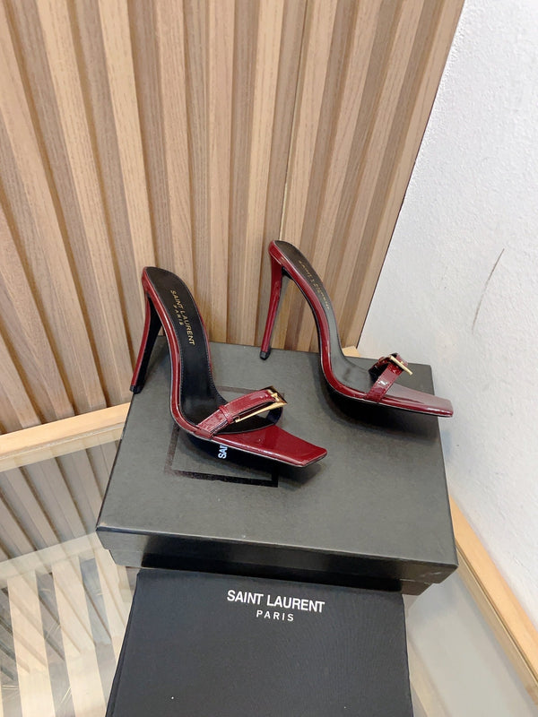 SL SQUARE TOED NUIT PUMPS RED CALFSKIN