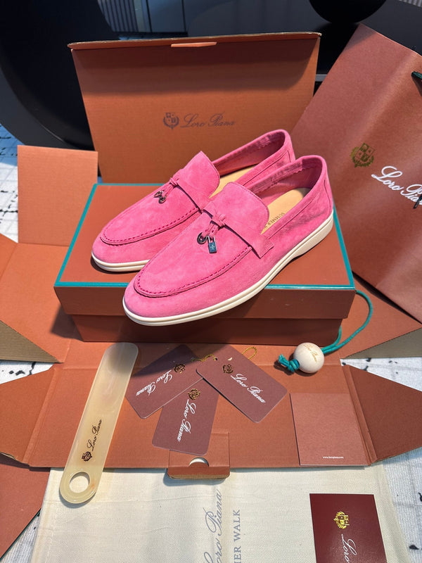 lp summer charm walk loafer dark pink suede