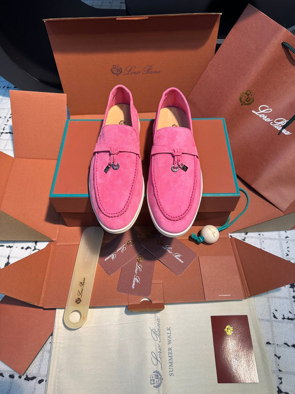 lp summer charm walk loafer dark pink suede