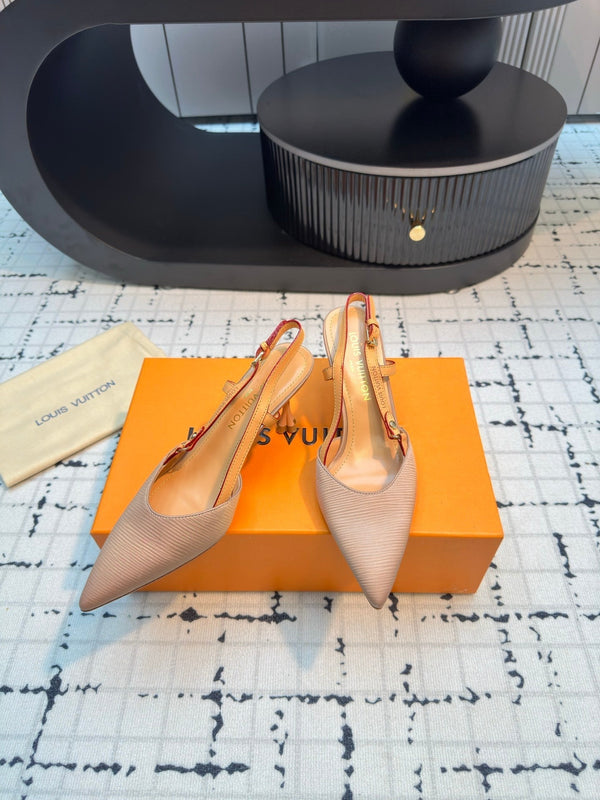 LV Blossom Slingback Pump 95mm Pastel Light Pink Lambskin