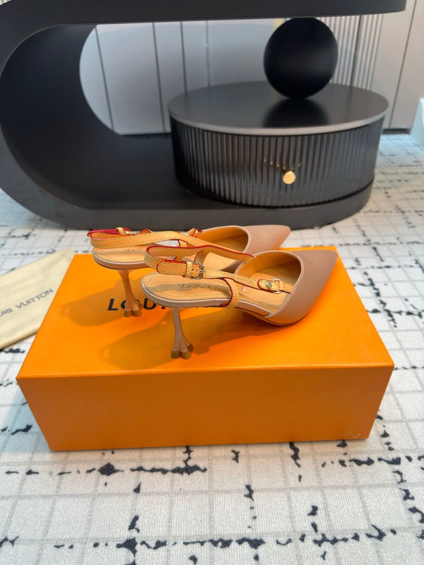 LV Blossom Slingback Pump 95mm Pastel Light Pink Lambskin