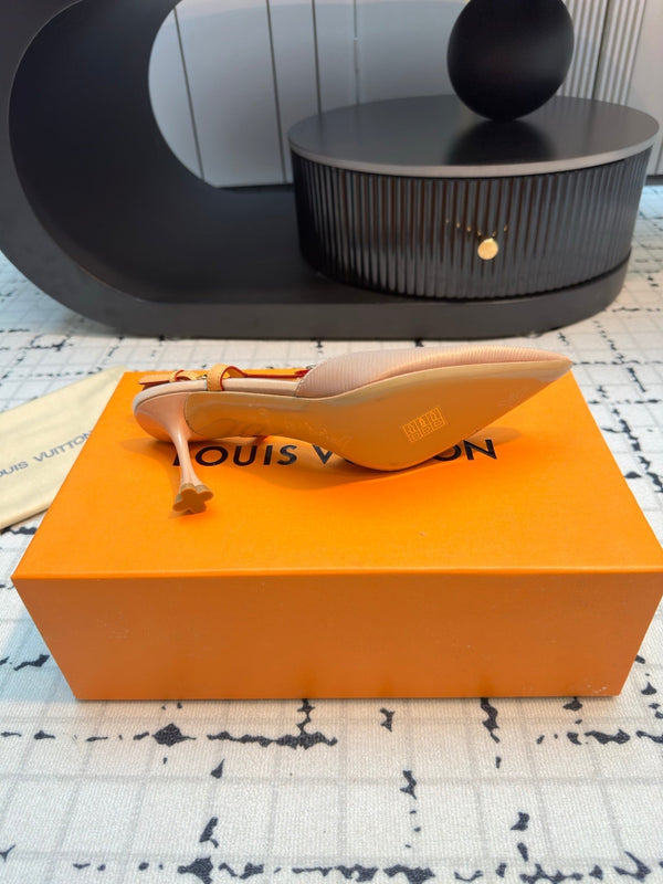 LV Blossom Slingback Pump 95mm Pastel Light Pink Lambskin