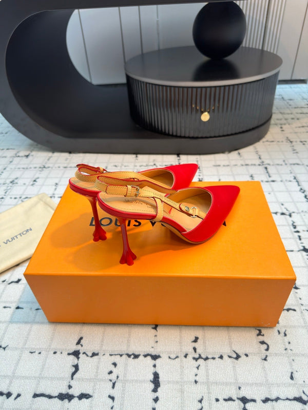 LV Blossom Slingback Pump 95mm Red Lambskin