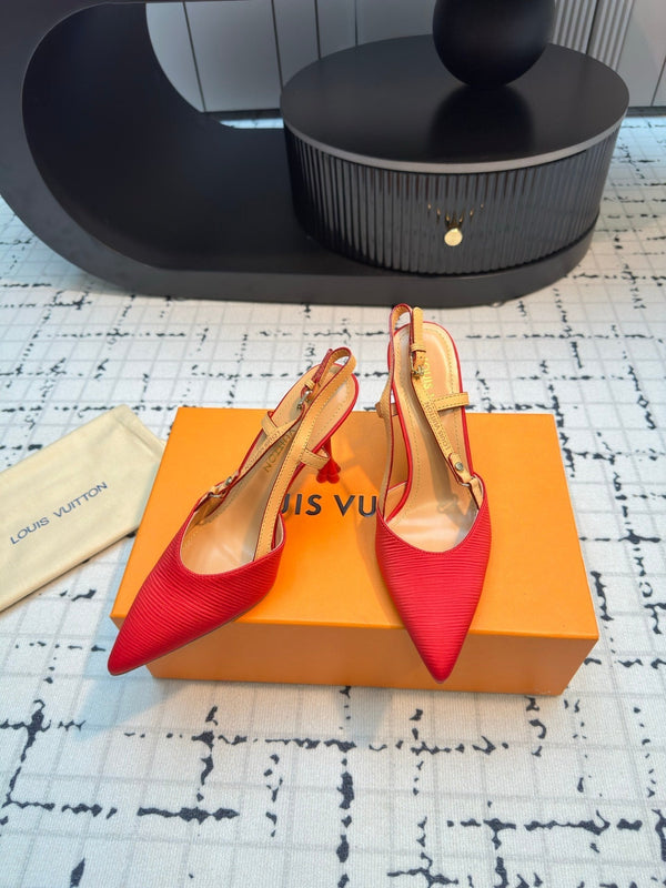 LV Blossom Slingback Pump 95mm Red Lambskin