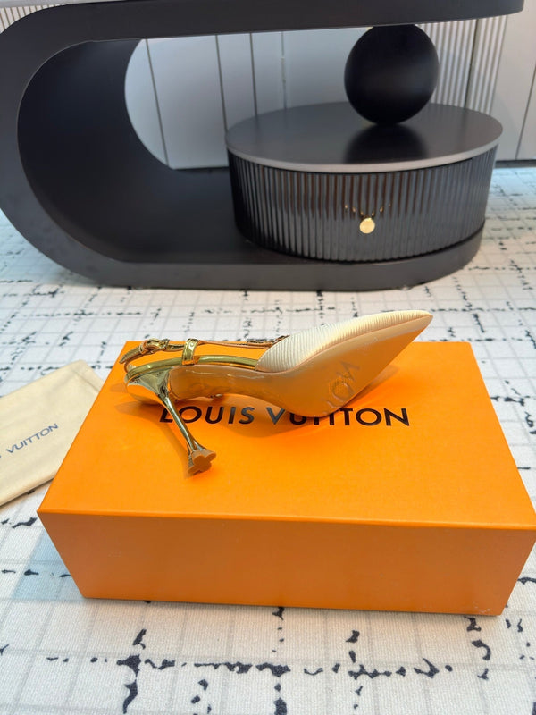 LV Blossom Slingback Pump 95mm Beige Pelle di agnello