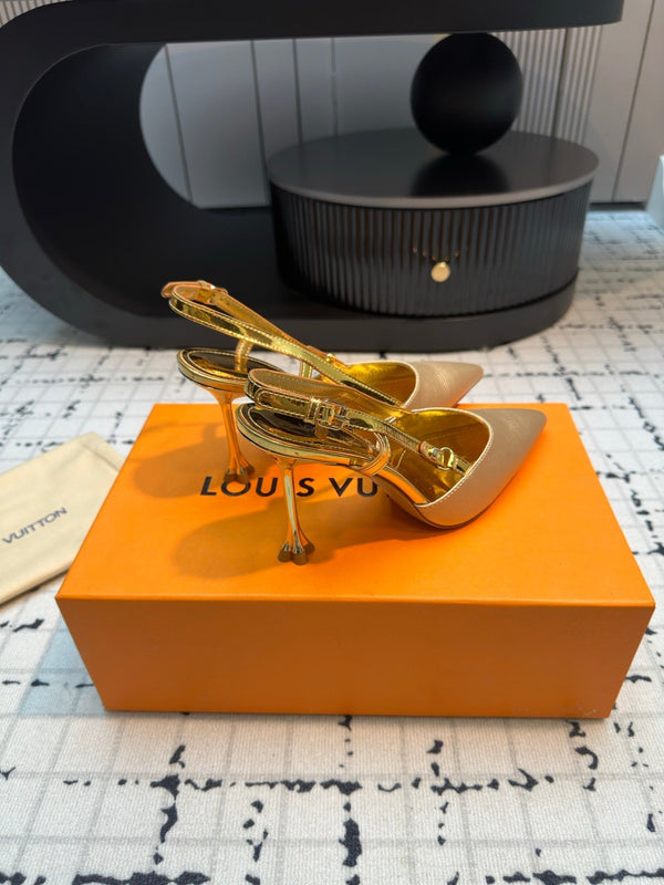 LV Blossom Slingback Pump 95mm Beige Pelle di agnello