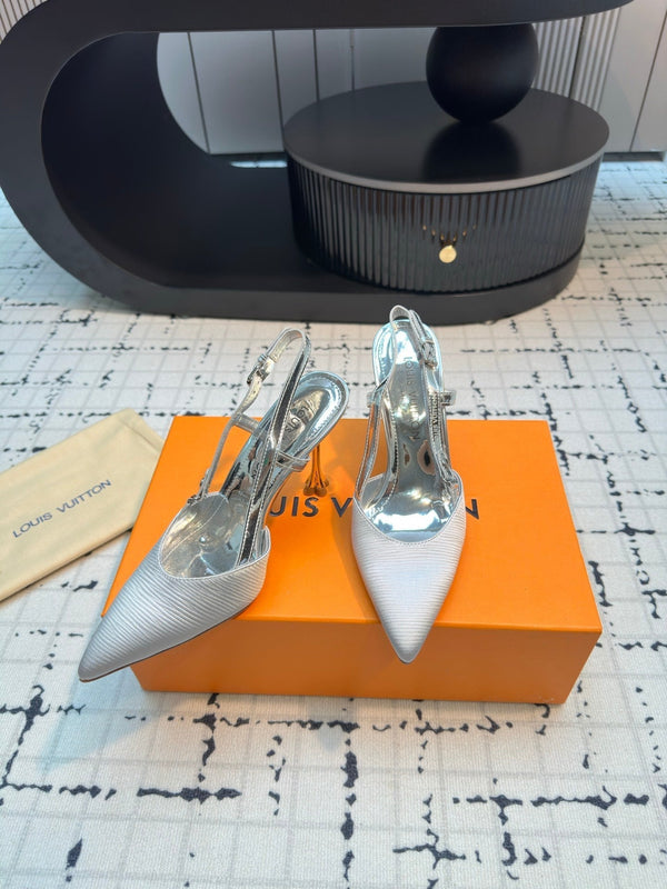 LV Blossom Slingback Pump 95mm Pelle di agnello bianca