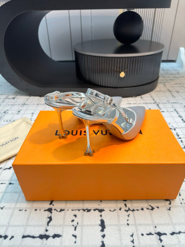 LV Blossom Slingback Pump 95mm Pelle di agnello bianca