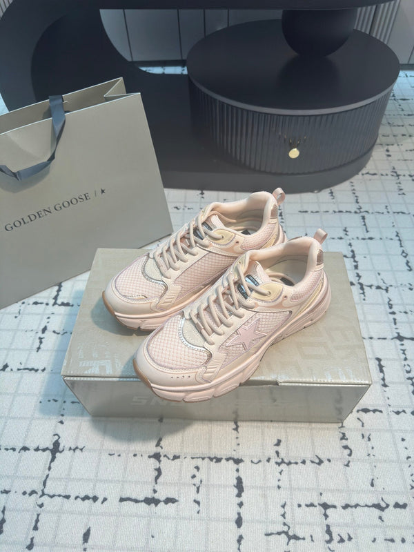 LIGHTSTAR SNEAKERS WITH PINK CALFSKIN AND MESH UPPER AND PINK STAR