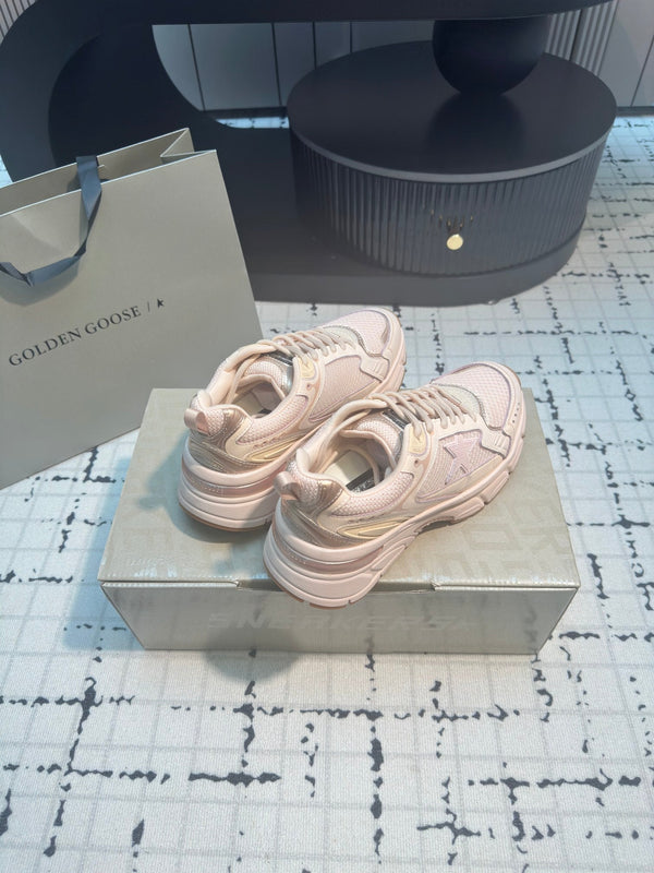 LIGHTSTAR SNEAKERS WITH PINK CALFSKIN AND MESH UPPER AND PINK STAR
