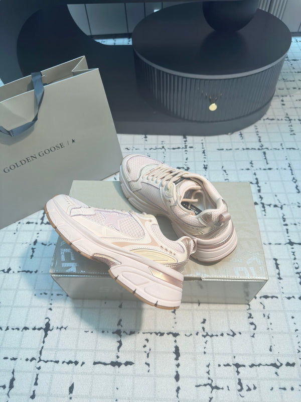 LIGHTSTAR SNEAKERS WITH PINK CALFSKIN AND MESH UPPER AND PINK STAR