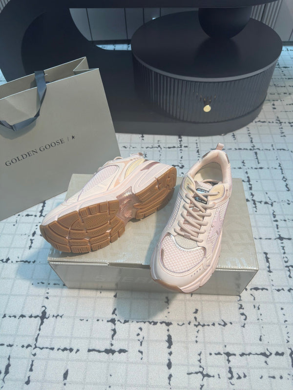 LIGHTSTAR SNEAKERS WITH PINK CALFSKIN AND MESH UPPER AND PINK STAR