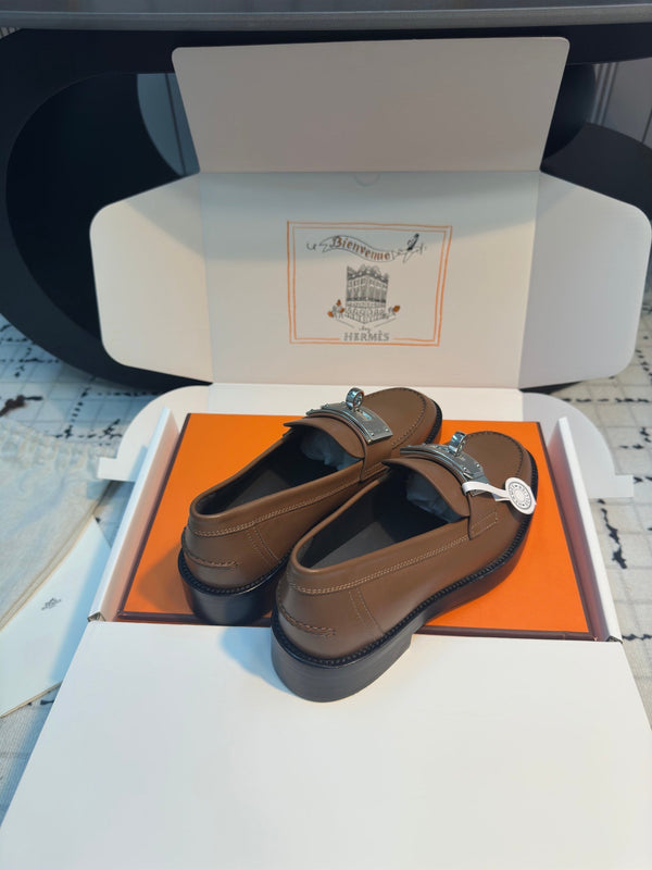 HM Hot Loafer 30mm Brown Coffee Cowhide 970665