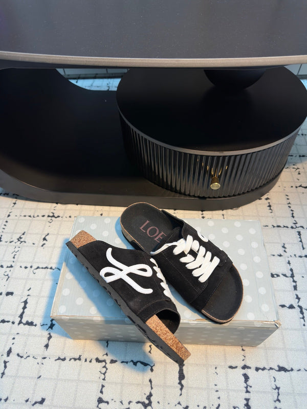 Loewe x Birkenstock Slide Black Cowhide Suede 316914