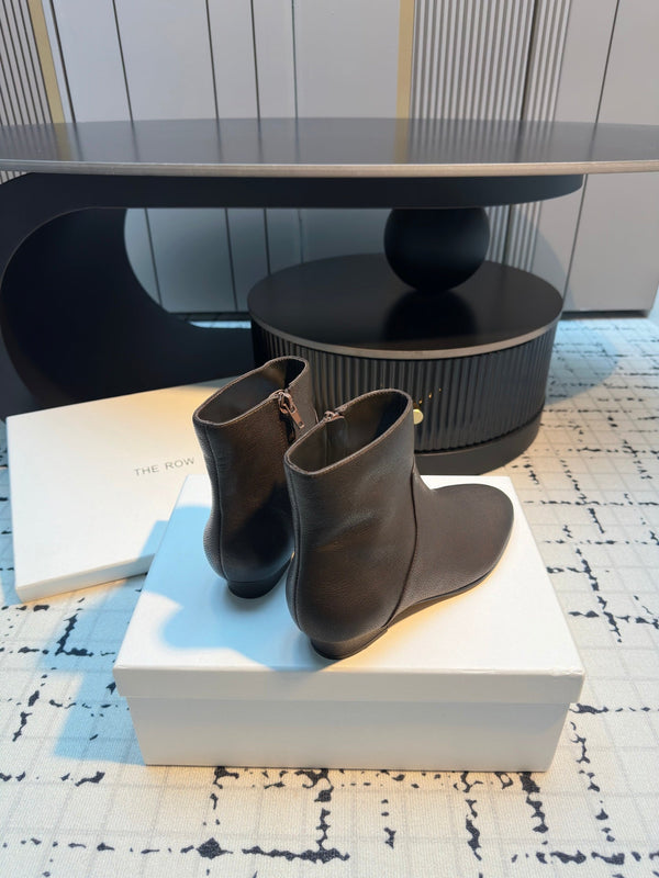 Stivaletti con cerniera The Row 50mm Pelle di vitello color terra bruciata 429314