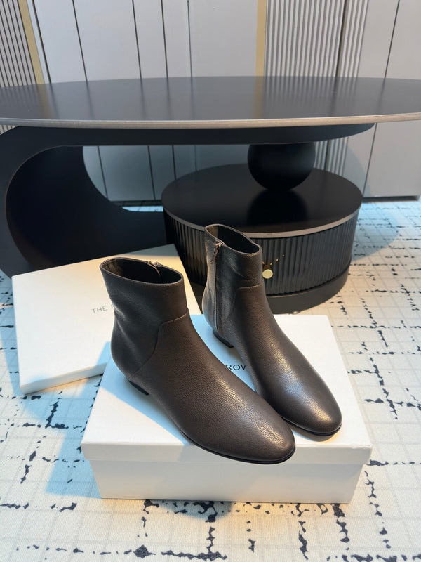 Stivaletti con cerniera The Row 50mm Pelle di vitello color terra bruciata 429314