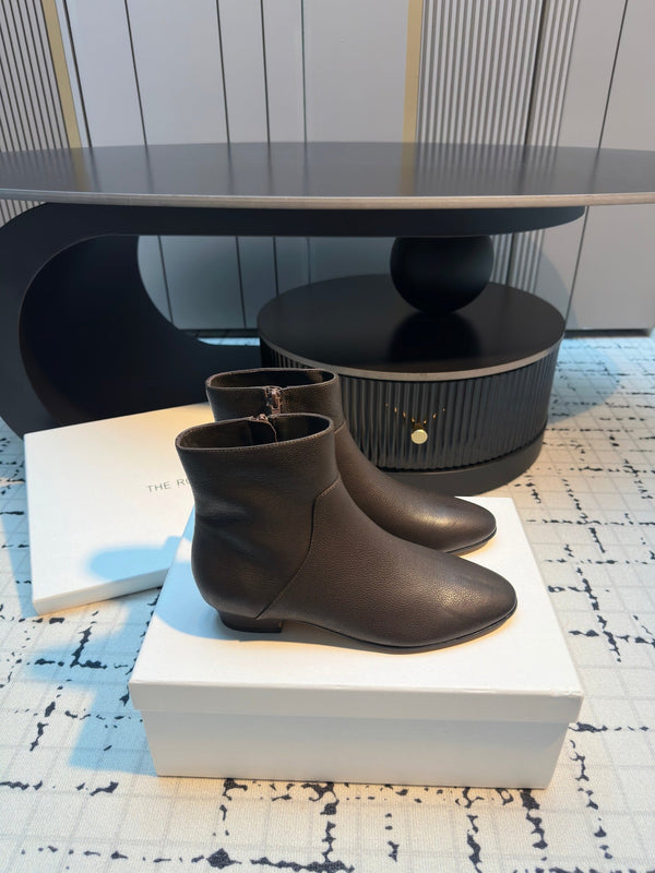 Stivaletti con cerniera The Row 50mm Pelle di vitello color terra bruciata 429314