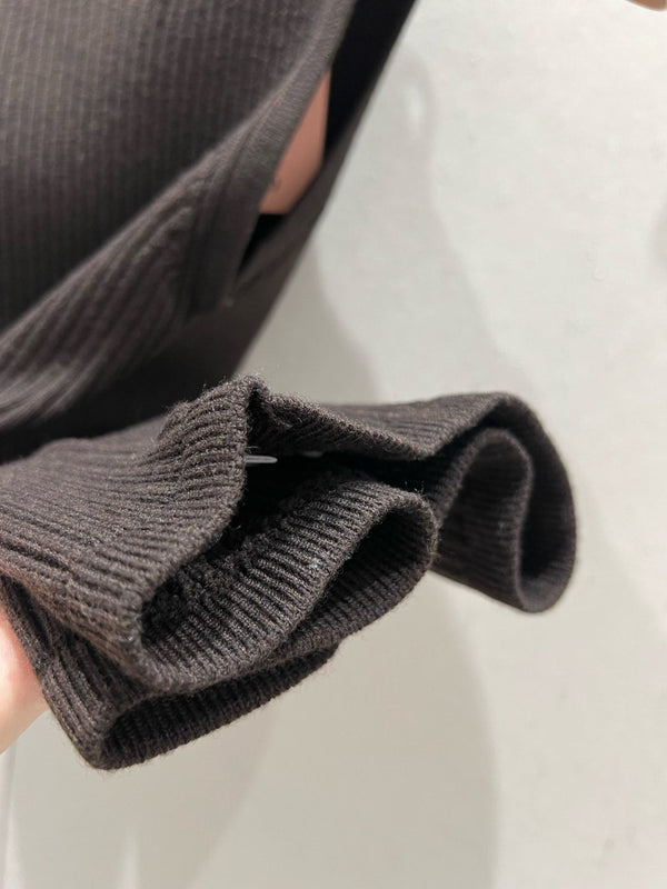 Miu Miu 25 Collar Vest Sweater Top Brown Wool