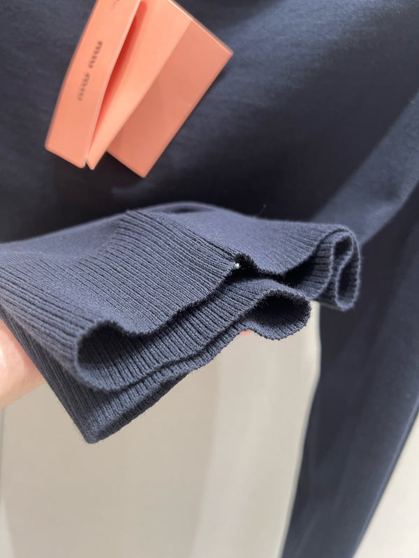 Miu Miu 25 Long-sleeved Top Navy Blue Cashmere