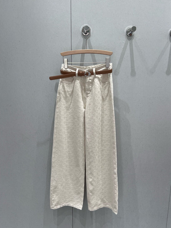 LV 25 Heavy-Duty Jacquard Belt Jeans