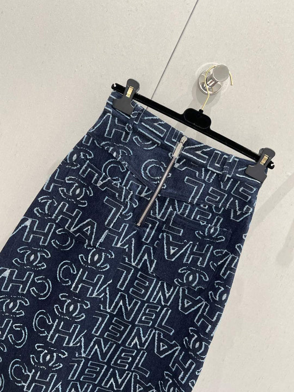 CC 25 Long Skirt Blue Cotton