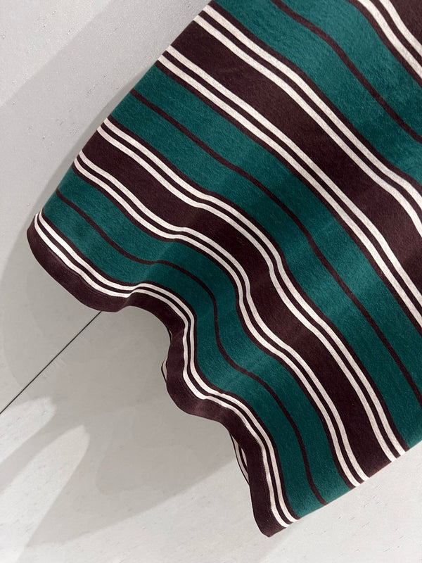 T-shirt a maniche corte a righe Prada 25 Verde Marrone cotone210189