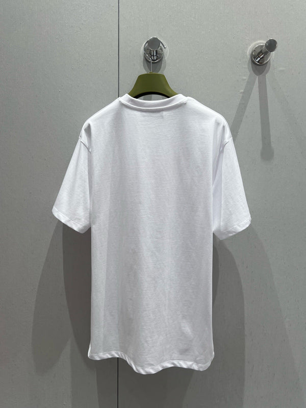 Gucci 25 Print Short Sleeve T-shirt Pink White Cotton