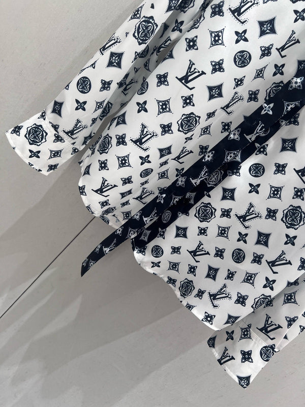 LV 25 Logo Shirt Black White 210661