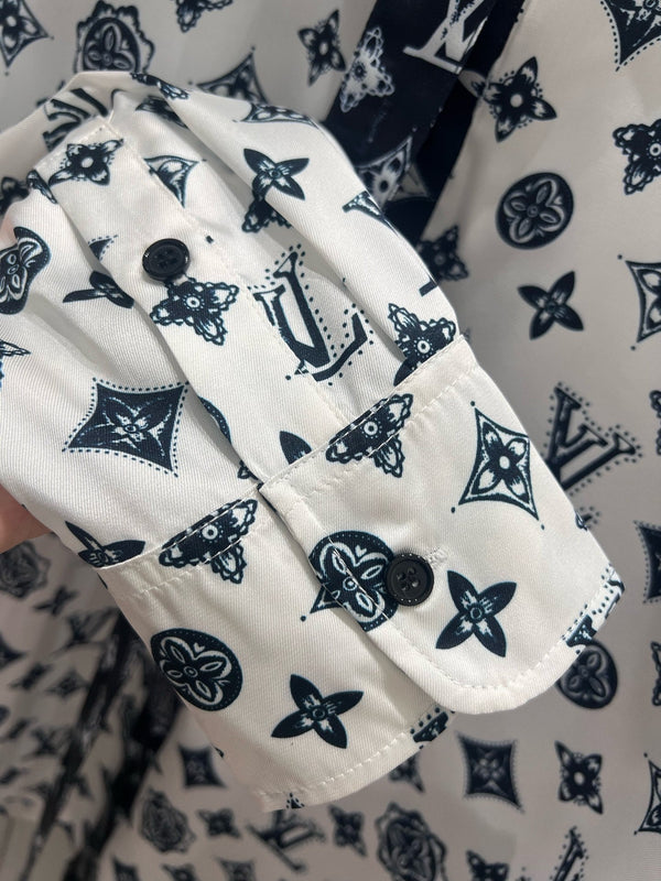 LV 25 Logo Shirt Black White 210661