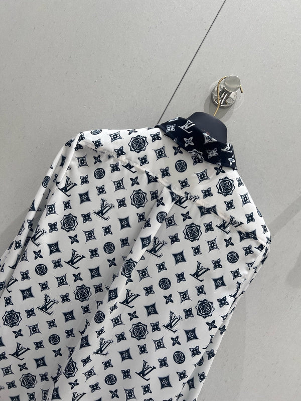 LV 25 Logo Shirt Black White 210661