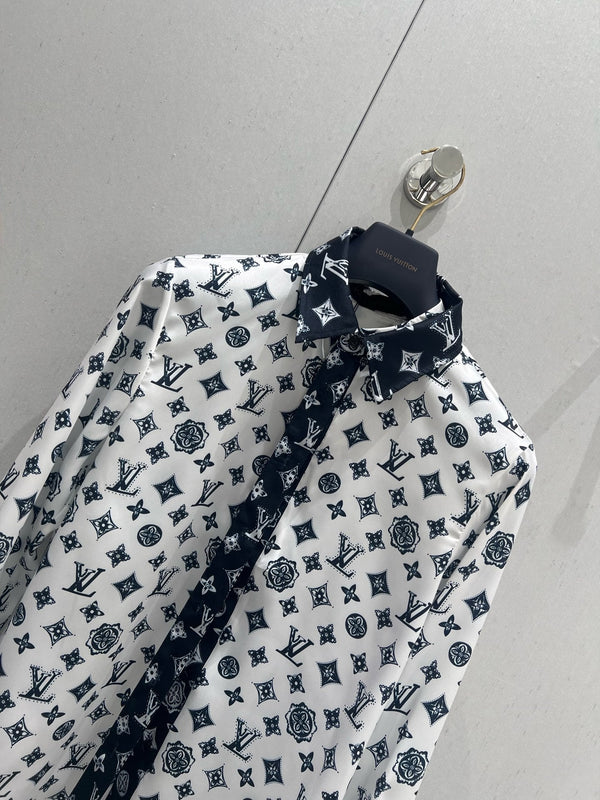 LV 25 Logo Shirt Black White 210661