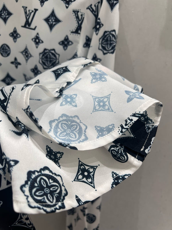 LV 25 Logo Shirt Black White 210661
