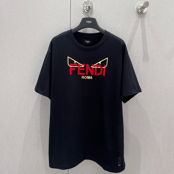 Fendi 25 Little Monster Eyes T-shirt Black Cotton
