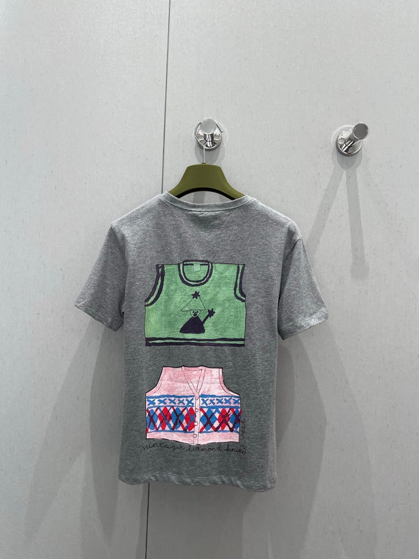 Gucci 2025 Cat Print Short-sleeved T-shirt Cotton 212831