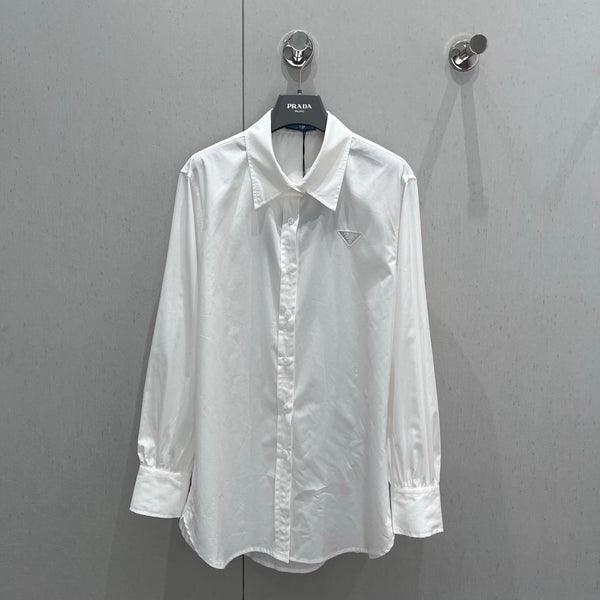 Prada 25 Long-sleeved Shirt White Cotton 218025