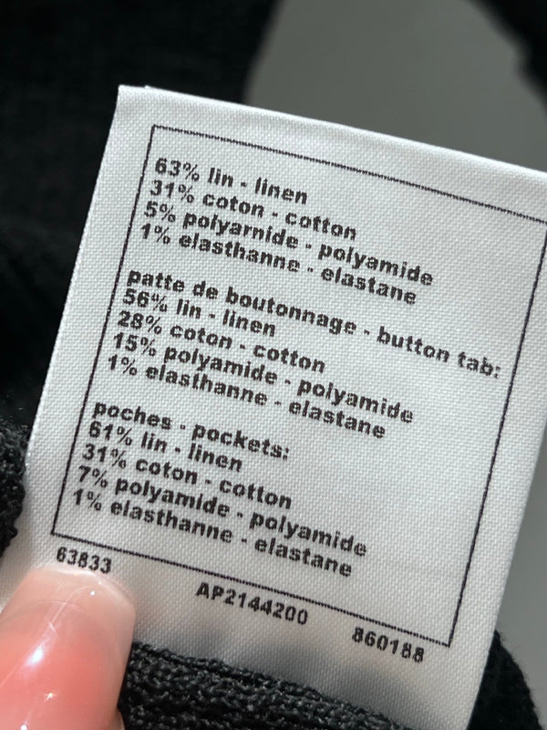 CC 26S T-shirt côtelé en lin et coton noir 349010