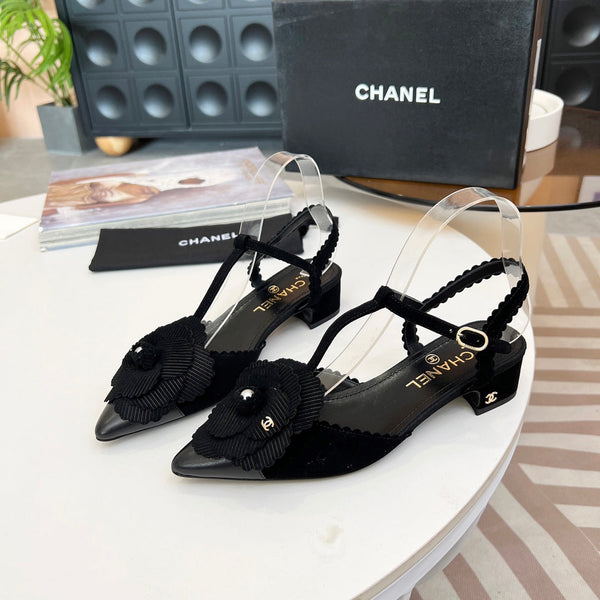CC Pointed Toe Sandals Black Suede