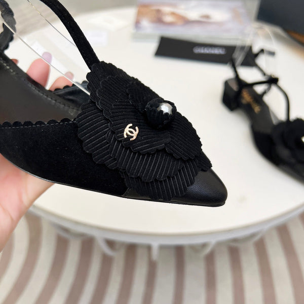 CC Pointed Toe Sandals Black Suede